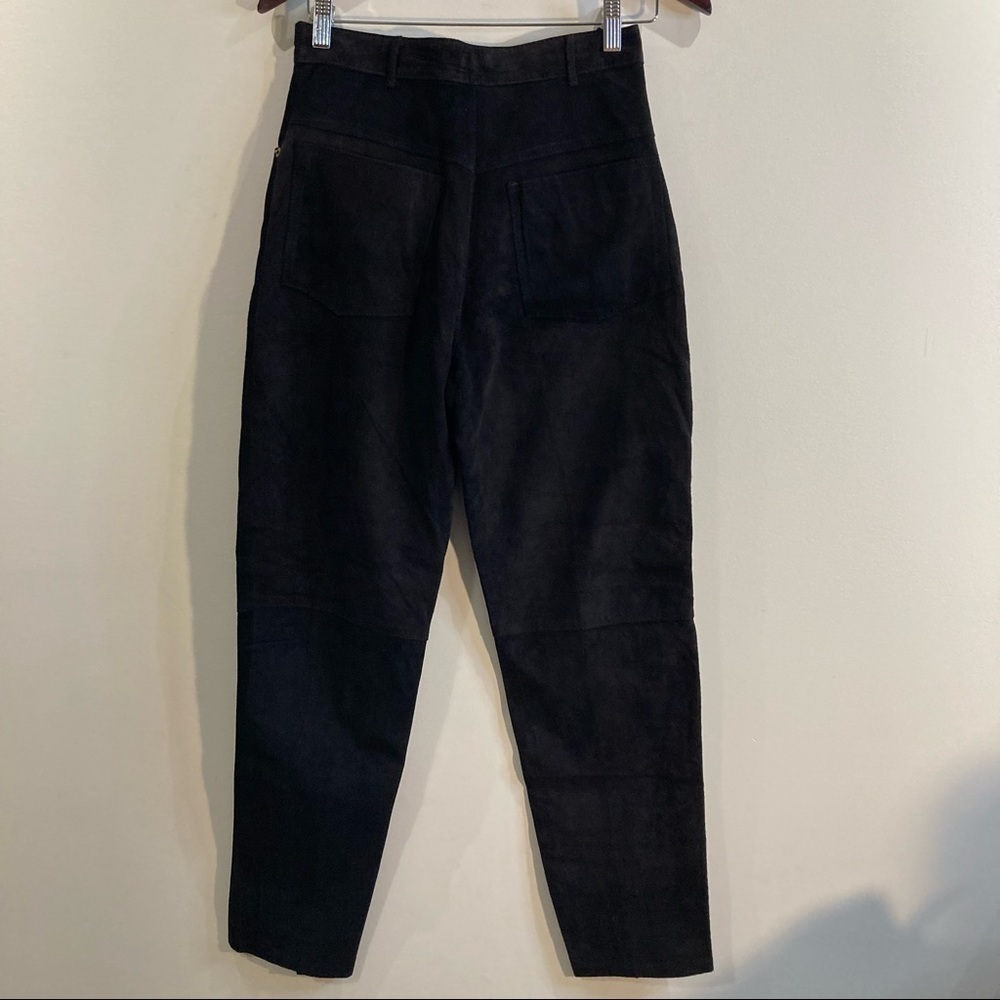 PERRY ELLIS AMERICA Sz 10 High Rise Suede Leather Pants - Picture 5 of 8